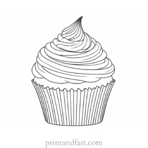 cupcake coloring page design