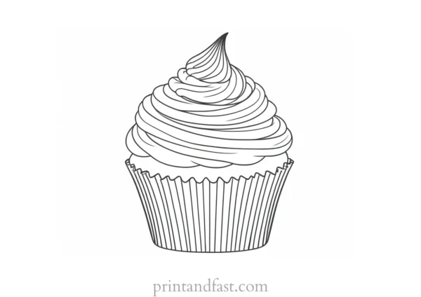 cupcake coloring page design