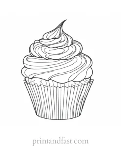 cupcake coloring page detailed