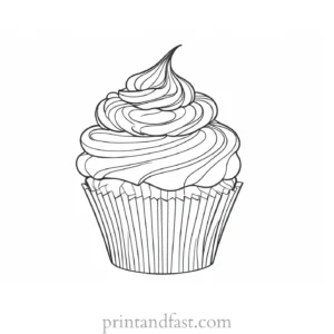 cupcake coloring page detailed