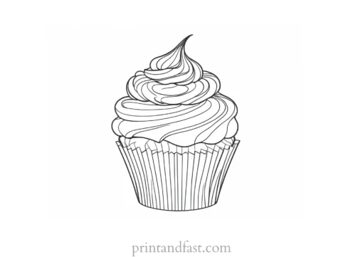 cupcake coloring page detailed