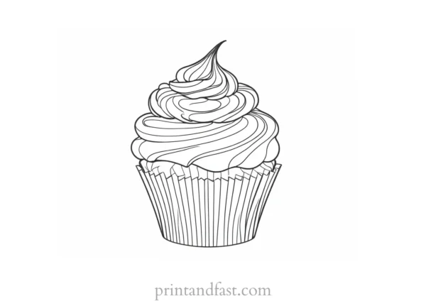 cupcake coloring page detailed