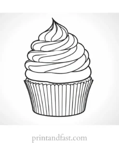 cupcake coloring page easy