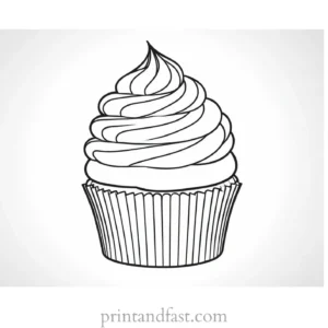 cupcake coloring page easy