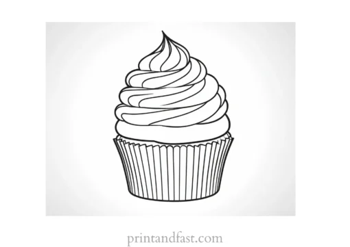 cupcake coloring page easy