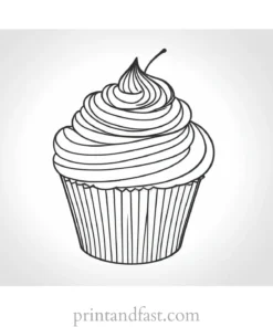 cupcake coloring page festive