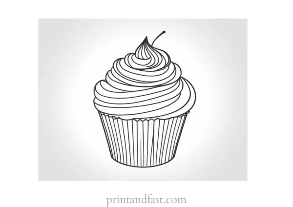 cupcake coloring page festive