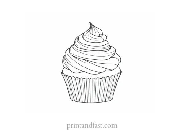 cupcake coloring page for adults