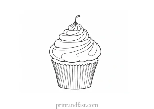 cupcake coloring page for kids