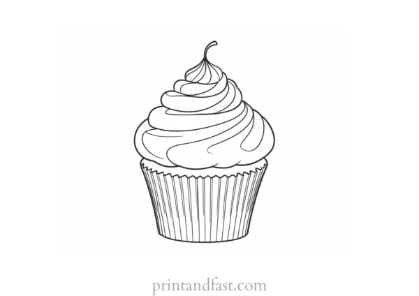 cupcake coloring page for kids