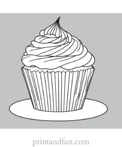 cupcake coloring page realistic