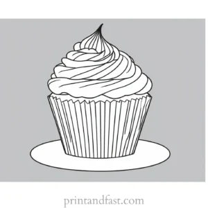 cupcake coloring page realistic