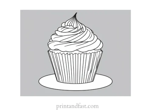 cupcake coloring page realistic