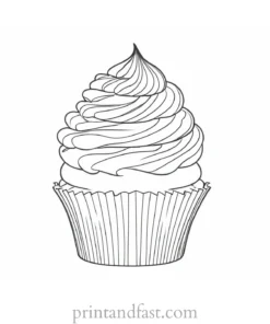 cupcake coloring page simple