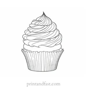 cupcake coloring page simple