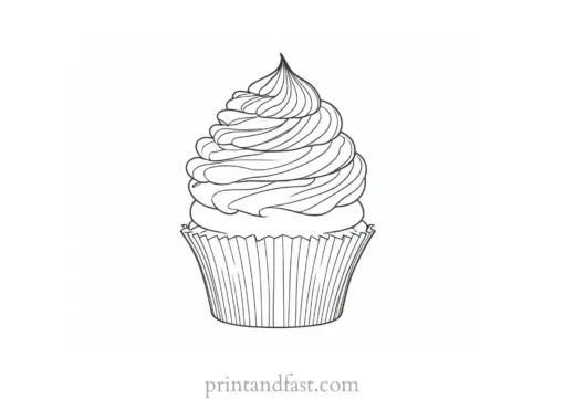 cupcake coloring page simple