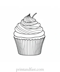 cupcake coloring page template