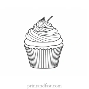 cupcake coloring page template