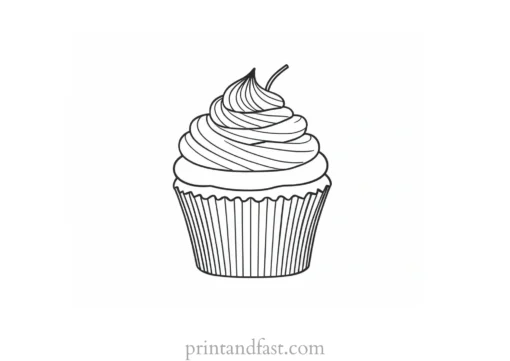 cupcake coloring page template