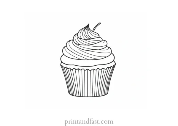 cupcake coloring page template