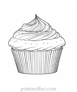 cupcake coloring page vintage