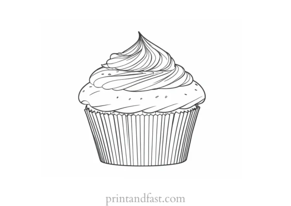 cupcake coloring page vintage