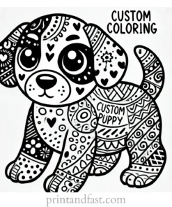 custom puppy coloring page