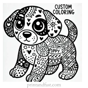 custom puppy coloring page