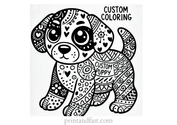 custom puppy coloring page