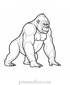 cute Gorilla Coloring Page