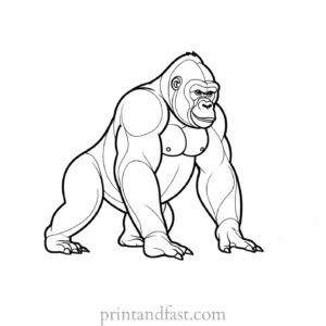 cute Gorilla Coloring Page