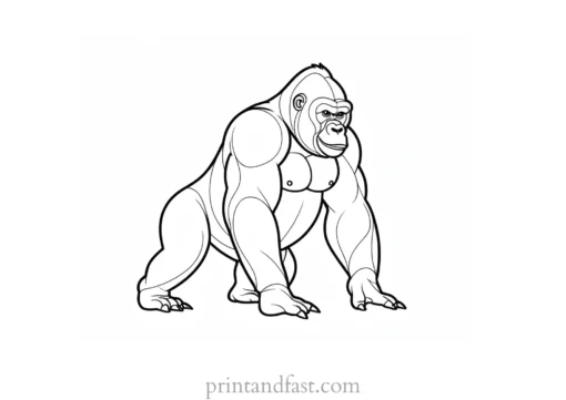 cute Gorilla Coloring Page