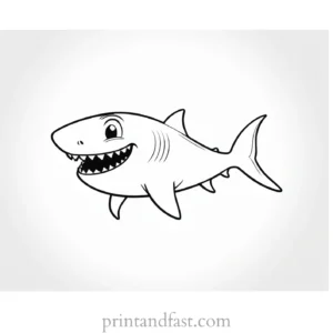 cute baby shark coloring page