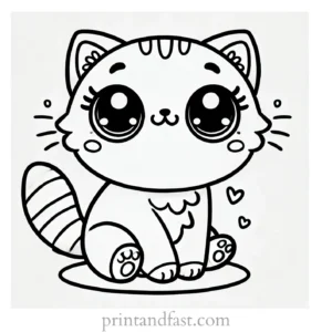 cute cat coloring page