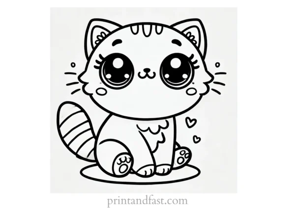 cute cat coloring page