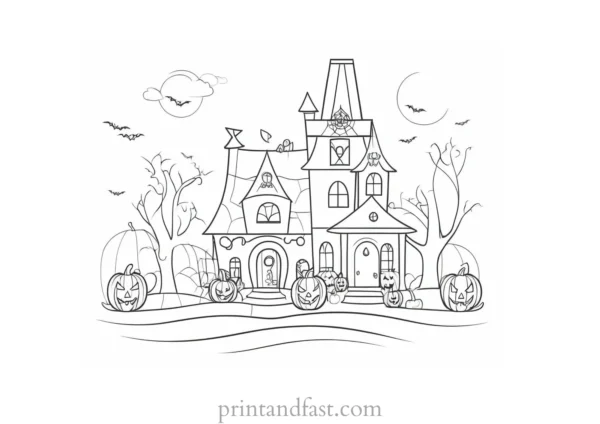 cute coloring page for Halloween