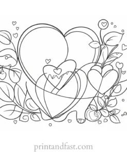 cute coloring page for Valentines Day