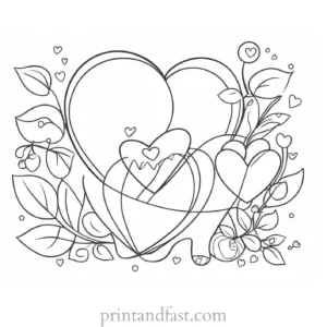 cute coloring page for Valentines Day