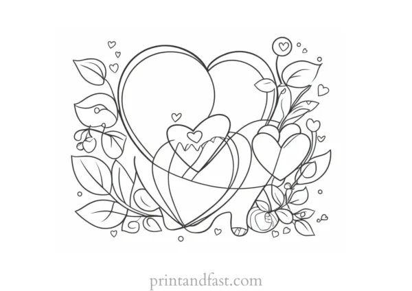 cute coloring page for Valentines Day