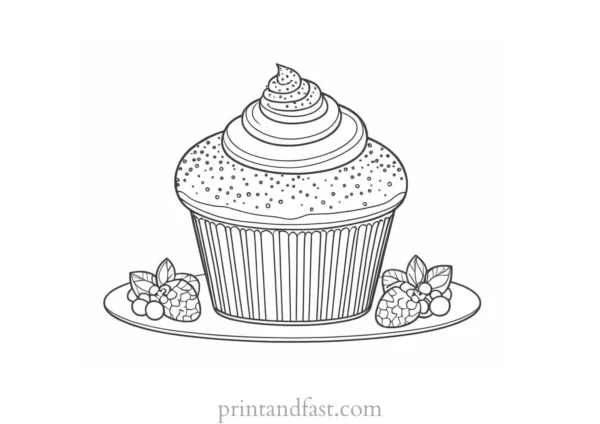 cute coloring page for desserts