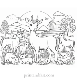 cute coloring page for farm animals