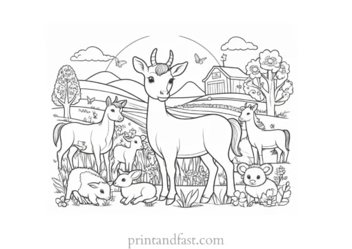 cute coloring page for farm animals