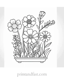 cute coloring page for flowers