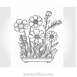 cute coloring page for flowers