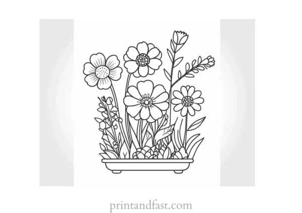 cute coloring page for flowers