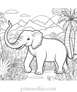 cute coloring page for jungle theme