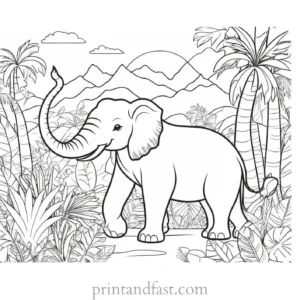 cute coloring page for jungle theme