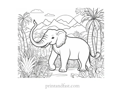 cute coloring page for jungle theme