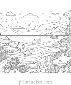 cute coloring page for ocean theme