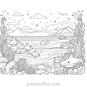 cute coloring page for ocean theme